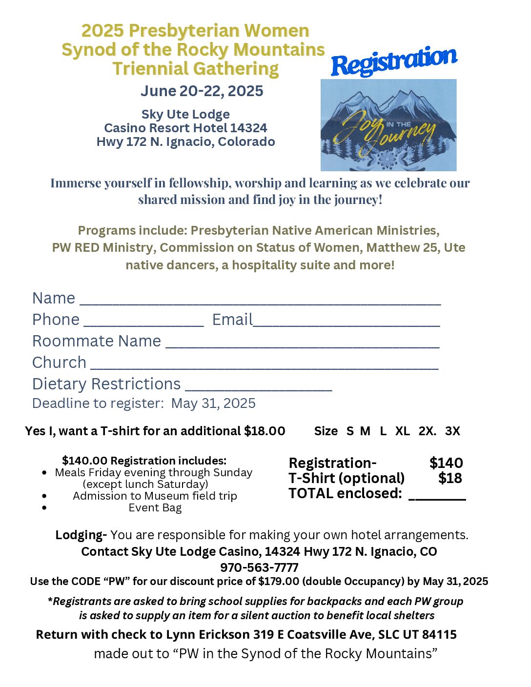 Presbyterian Women’s gathering June 2025 – Synod of the Rocky Mountains Triennial Gathering