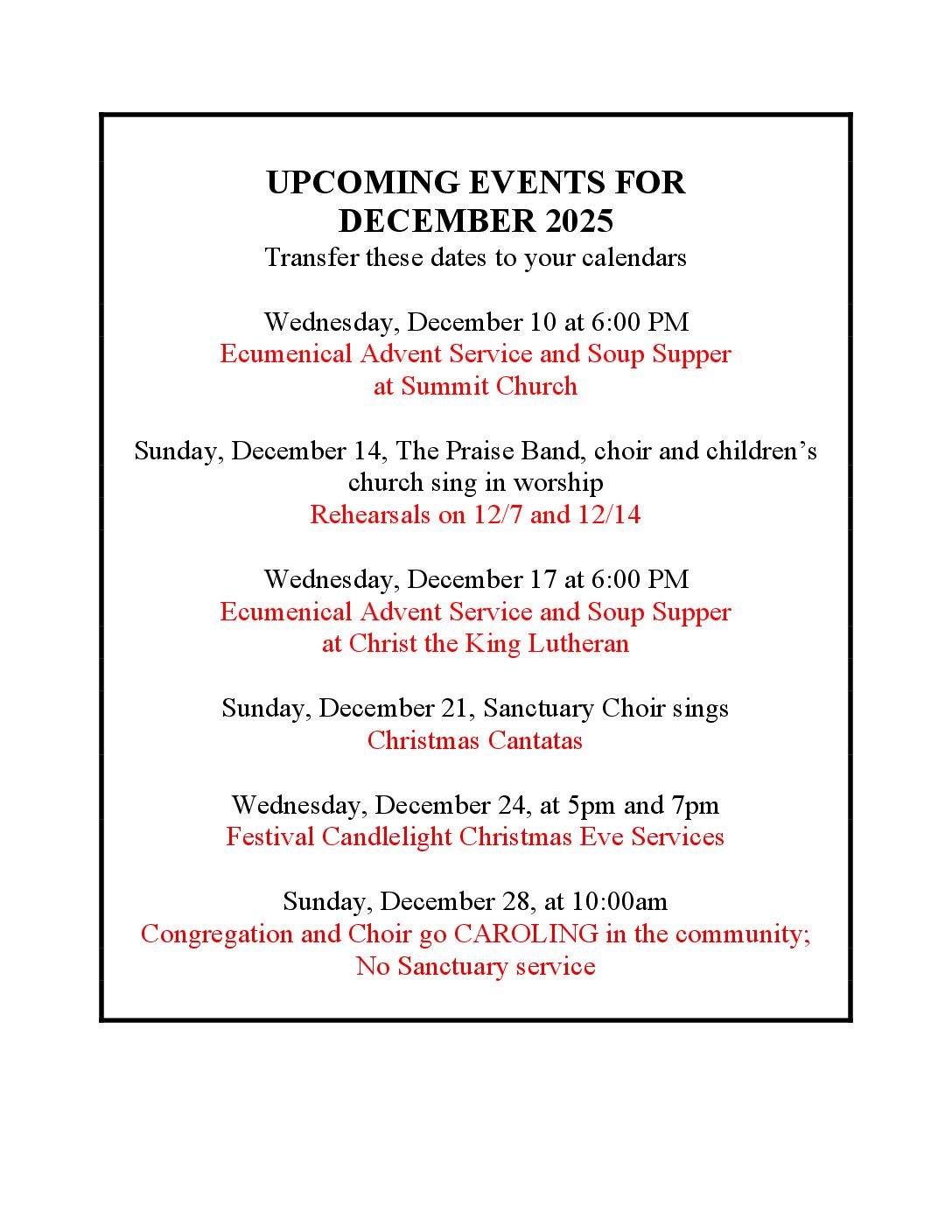 Upcoming Events — Big Things AHEAD!